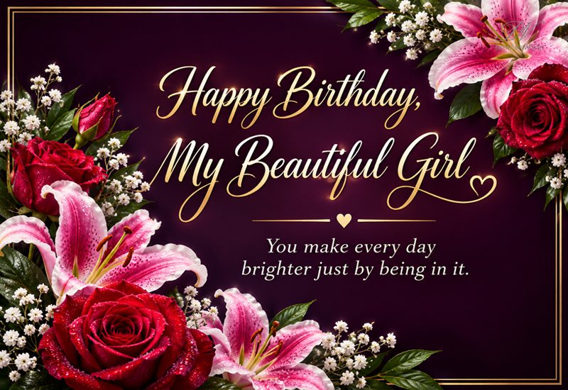 Happy Birthday, My Beautiful Girl – You Make Every Day Brighter Happy Birthday, My Beautiful Girl – You Make Every Day Brighter