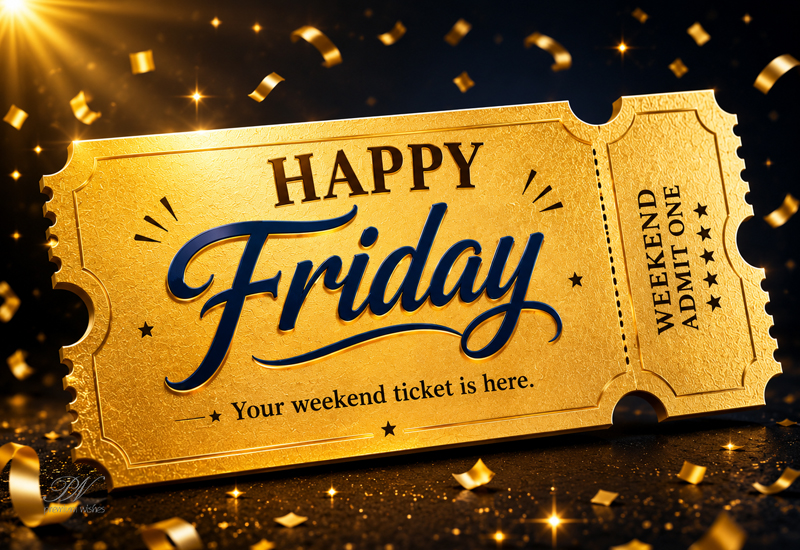 Happy Friday – Your Weekend Ticket Is Here Happy Friday – Your Weekend Ticket Is Here