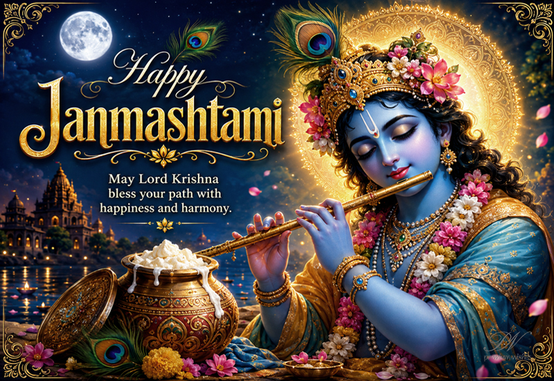 Happy Janmashtami – May Lord Krishna Bless Your Path With Happiness and Harmony Happy Janmashtami – May Lord Krishna Bless Your Path With Happiness and Harmony