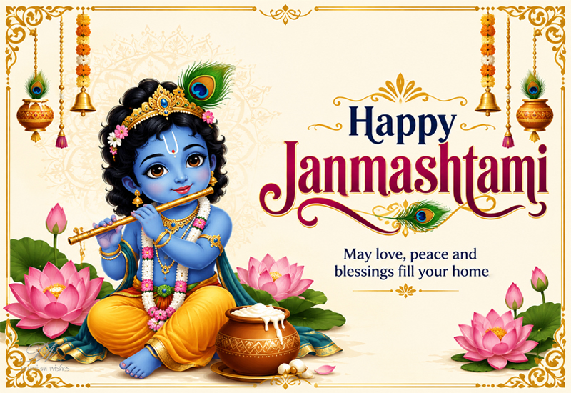 Happy Janmashtami – May Love, Peace and Blessings Fill Your Home Happy Janmashtami – May Love, Peace and Blessings Fill Your Home