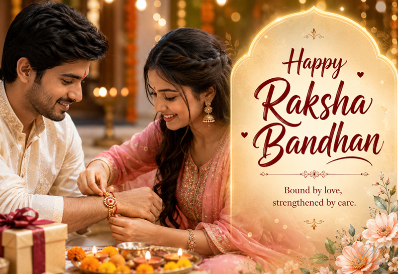 Happy Raksha Bandhan – Bound by Love, Strengthened by Care Happy Raksha Bandhan – Bound by Love, Strengthened by Care