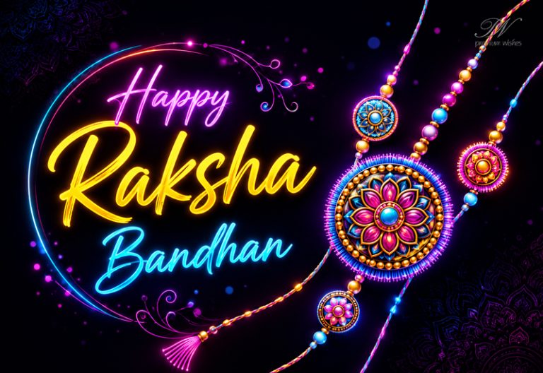 Happy Raksha Bandhan – Vibrant Neon Rakhi Greeting Happy Raksha Bandhan – Vibrant Neon Rakhi Greeting