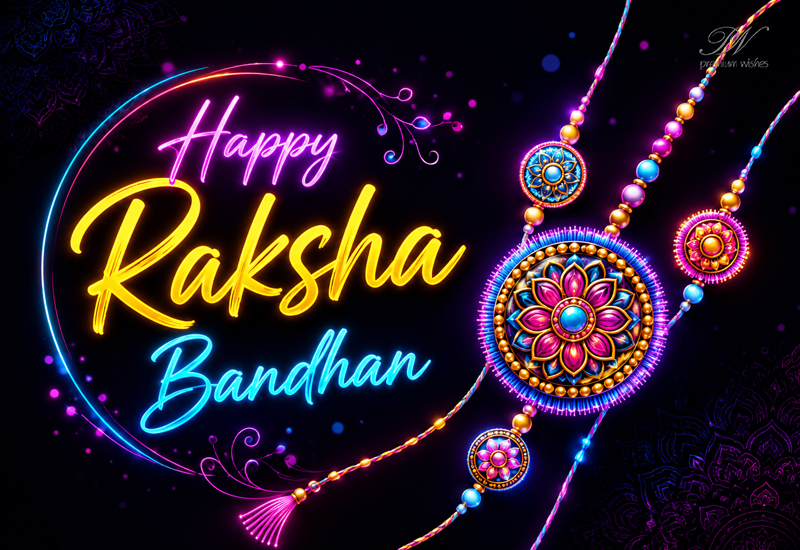 Happy Raksha Bandhan – Vibrant Neon Rakhi Greeting Happy Raksha Bandhan – Vibrant Neon Rakhi Greeting