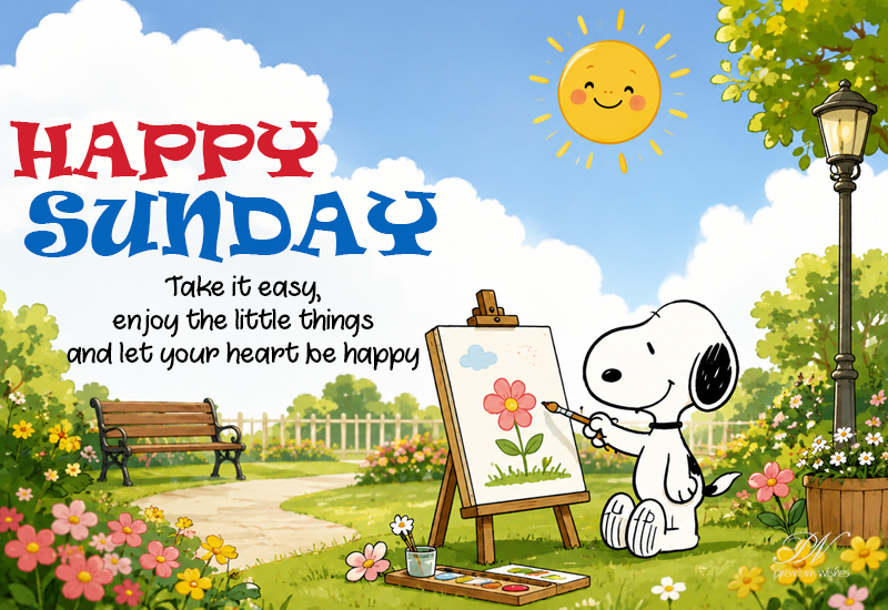 Happy Sunday Snoopy Painting Little Things Greeting Happy Sunday Snoopy Painting Little Things Greeting
