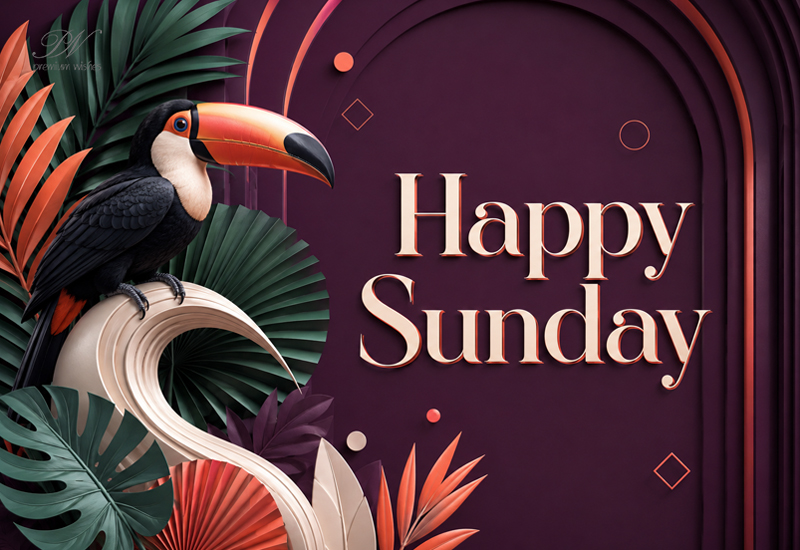 Happy Sunday – Elegant Toucan Tropical Greeting Happy Sunday – Elegant Toucan Tropical Greeting
