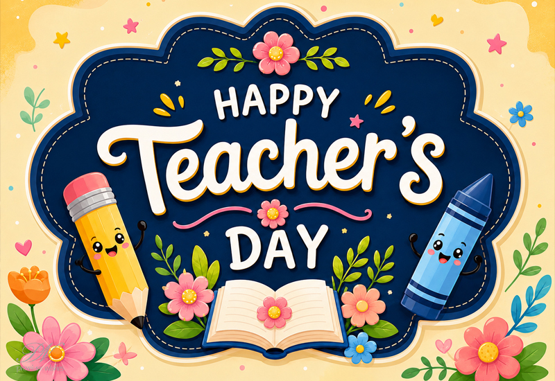 Happy Teacher’s Day – Cute Pencil and Crayon Greeting Happy Teacher’s Day – Cute Pencil and Crayon Greeting