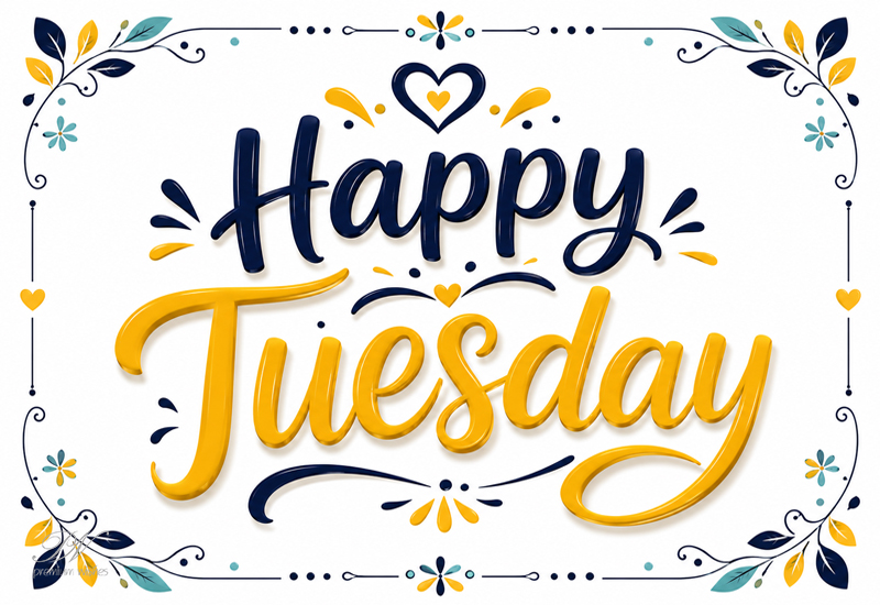 Happy Tuesday – Elegant Navy and Gold Greeting Happy Tuesday – Elegant Navy and Gold Greeting
