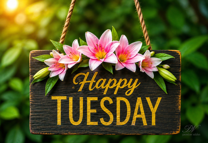 Happy Tuesday – Beautiful Pink Lilies Greeting Happy Tuesday – Beautiful Pink Lilies Greeting