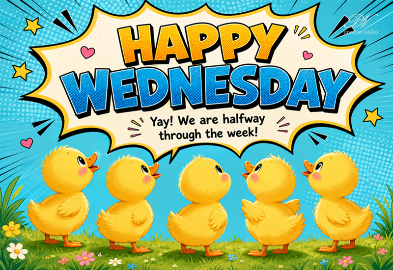 Happy Wednesday Ducklings Halfway Through the Week Greeting