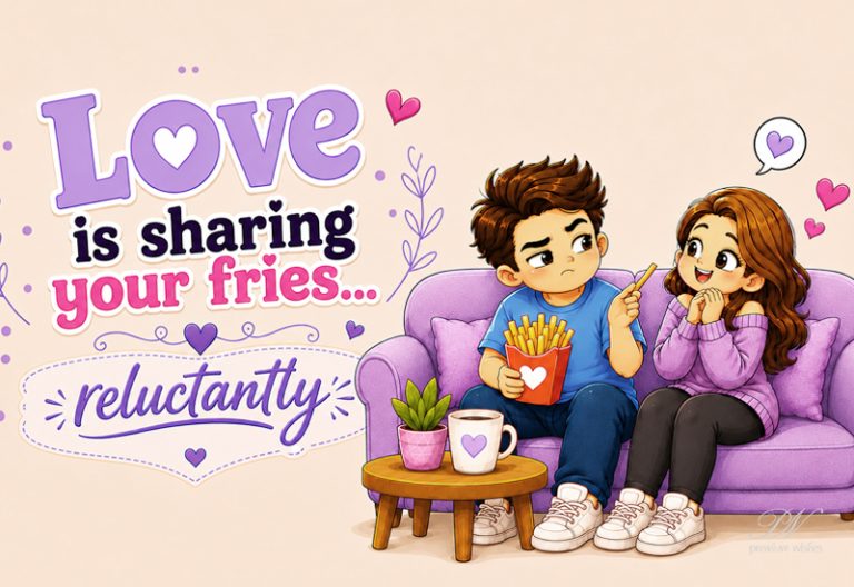Love Is Sharing Your Fries… Reluctantly – Cute Couple Quote Love Is Sharing Your Fries… Reluctantly – Cute Couple Quote