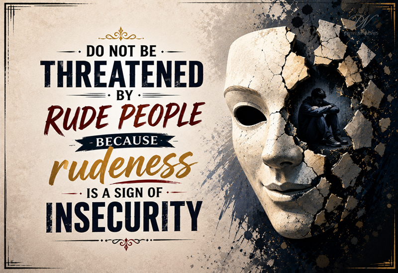 Rudeness Is a Sign of Insecurity – Powerful Life Quote Rudeness Is a Sign of Insecurity – Powerful Life Quote