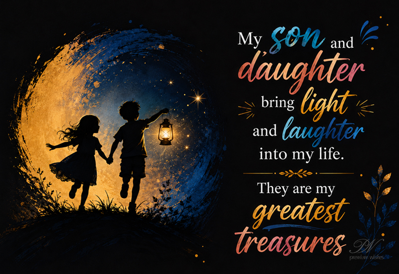 My Son and Daughter Bring Light and Laughter Greatest Treasures My Son and Daughter Bring Light and Laughter Greatest Treasures