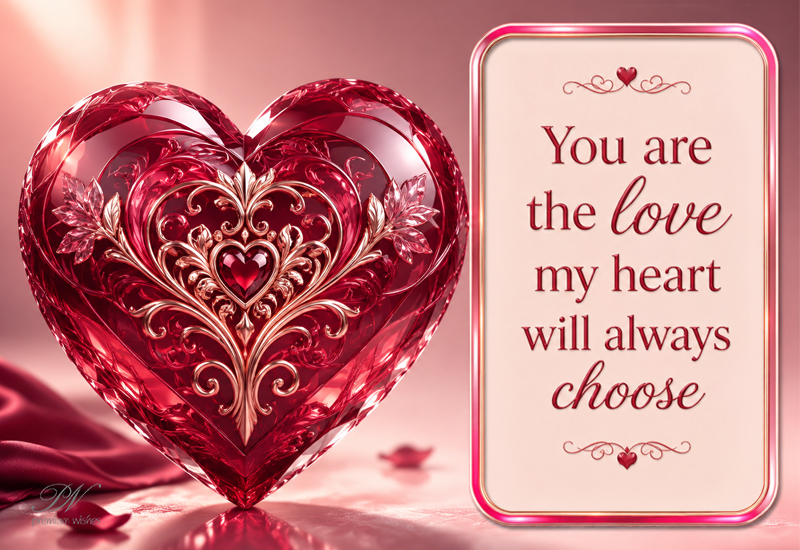 You Are the Love My Heart Will Always Choose – Romantic Quote
