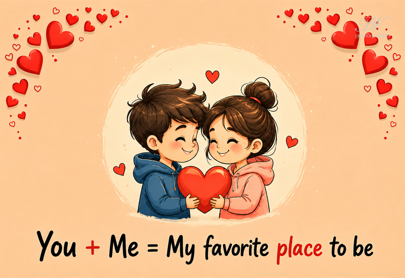 You + Me = My Favorite Place to Be – Cute Love Quote You + Me = My Favorite Place to Be – Cute Love Quote