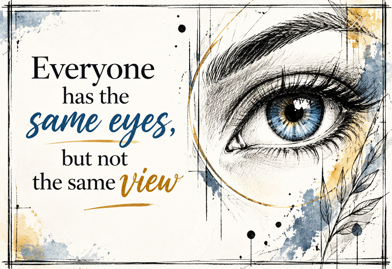 Everyone Has The Same Eyes, But Not The Same View Everyone Has The Same Eyes, But Not The Same View
