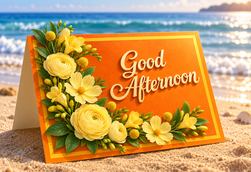 Good Afternoon Beach Floral Greeting Good Afternoon Beach Floral Greeting