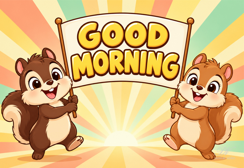 Good Morning – Cute Chipmunks Greeting