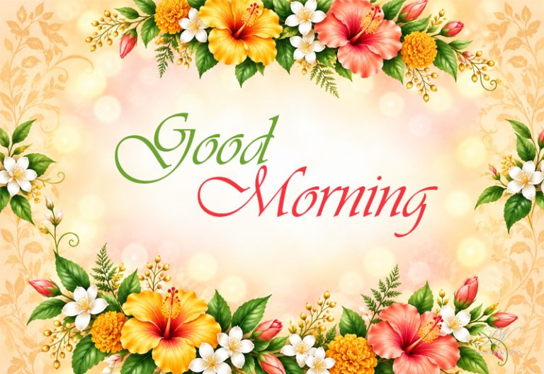 Good Morning – Bright Hibiscus Floral Greeting Good Morning – Bright Hibiscus Floral Greeting