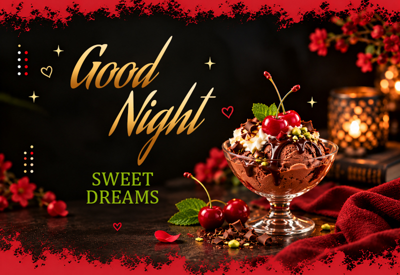 Good Night – Sweet Dreams Chocolate Cherry Greeting