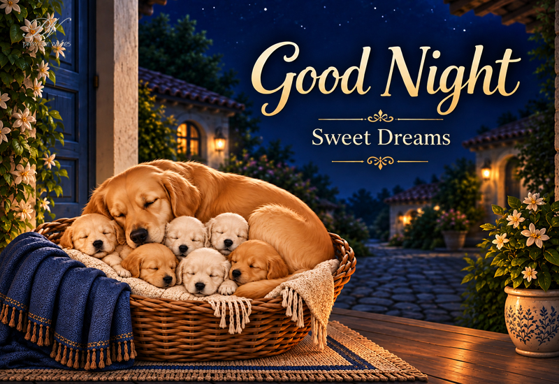 Good Night Sweet Dreams – Golden Retriever Puppies
