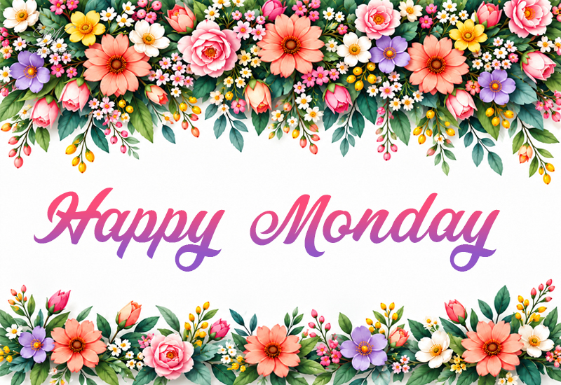 Happy Monday – Bright Floral New Week Greeting