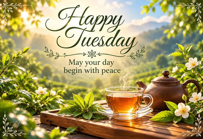 Happy Tuesday Greeting with Tea – Peaceful Tuesday Wishes Happy Tuesday Greeting with Tea – Peaceful Tuesday Wishes