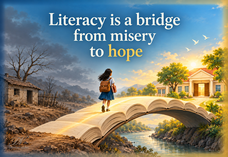 Literacy Is a Bridge From Misery to Hope – Inspirational Quote