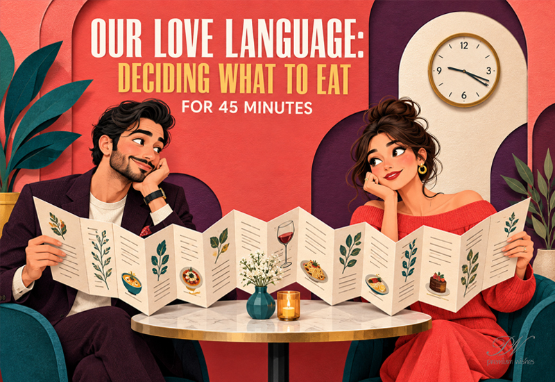 Our Love Language – Deciding What to Eat for 45 Minutes Our Love Language – Deciding What to Eat for 45 Minutes