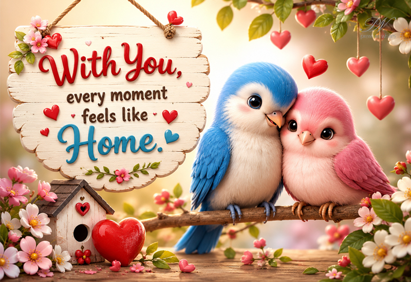 With You, Every Moment Feels Like Home – Romantic Love Quote
