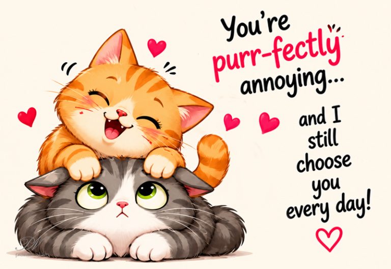 You’re Purr-fectly Annoying and I Still Choose You Every Day – Funny Love Quote You’re Purr-fectly Annoying and I Still Choose You Every Day – Funny Love Quote