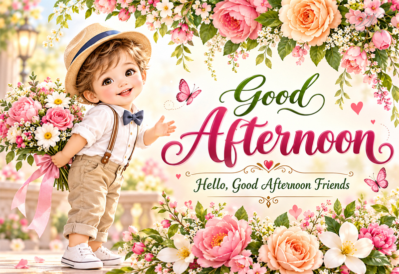 Good Afternoon Friends – A Beautiful Floral Greeting Good Afternoon Friends – A Beautiful Floral Greeting