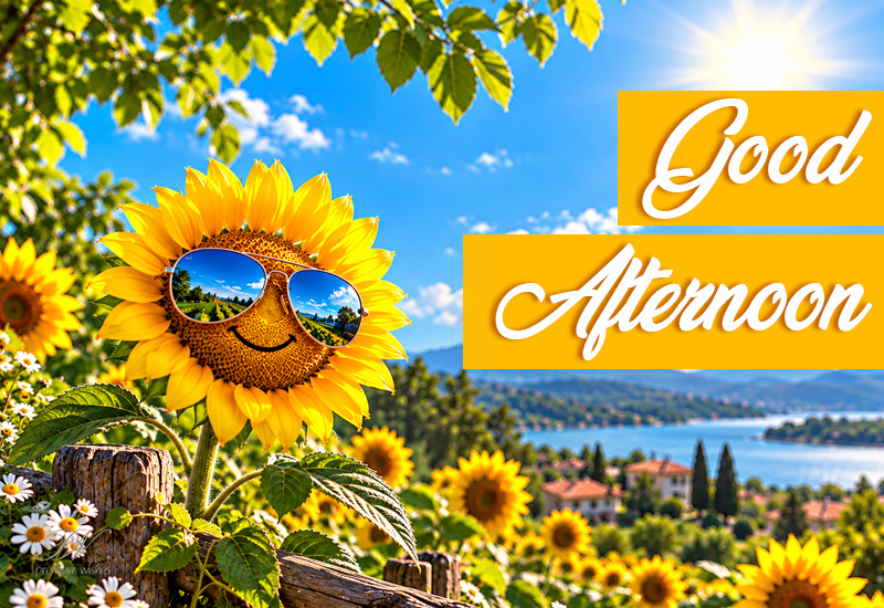 Good Afternoon Sunflower Greeting – Stay Positive Good Afternoon Sunflower Greeting – Stay Positive