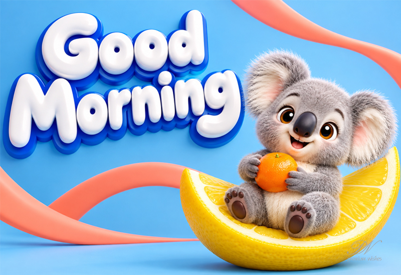 Good Morning Cute Koala Greeting – Fresh Day Wishes Good Morning Cute Koala Greeting – Fresh Day Wishes