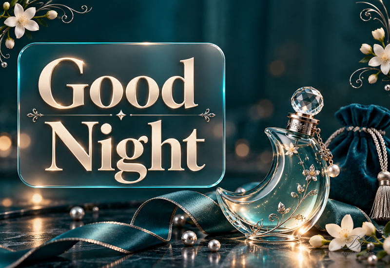 Good Night Elegant Glass Perfume Greeting Good Night Elegant Glass Perfume Greeting