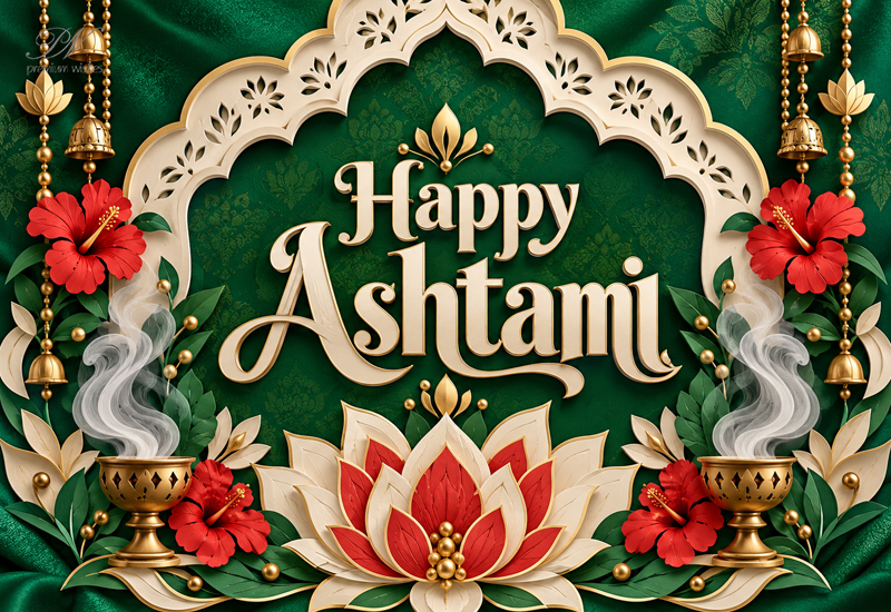 Happy Ashtami – Divine Durga Puja Greeting Happy Ashtami – Divine Durga Puja Greeting