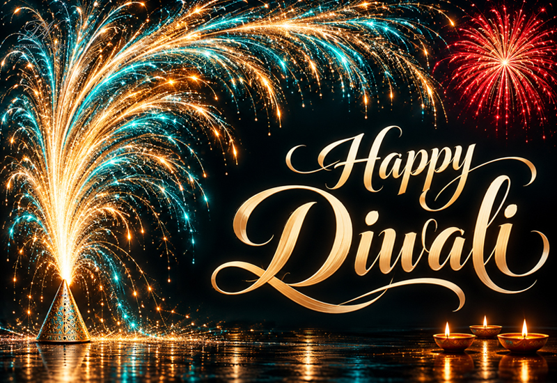 Happy Diwali Wishes with Fireworks Happy Diwali Wishes with Fireworks