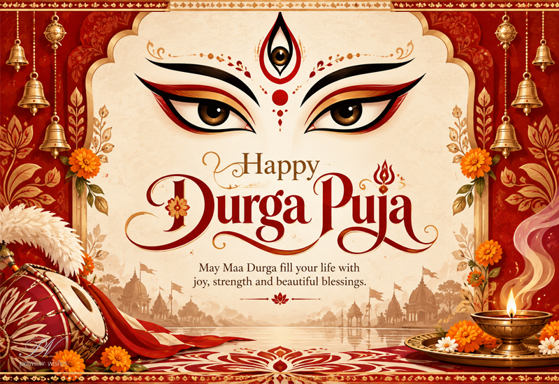 Happy Durga Puja Greeting – Maa Durga Blessings Happy Durga Puja Greeting – Maa Durga Blessings
