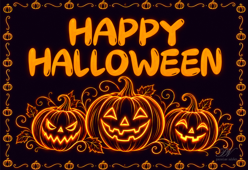 Happy Halloween – Glowing Pumpkin Stroke Art Happy Halloween – Glowing Pumpkin Stroke Art