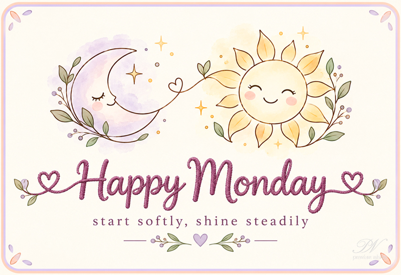 Happy Monday – Start Softly, Shine Steadily Happy Monday – Start Softly, Shine Steadily