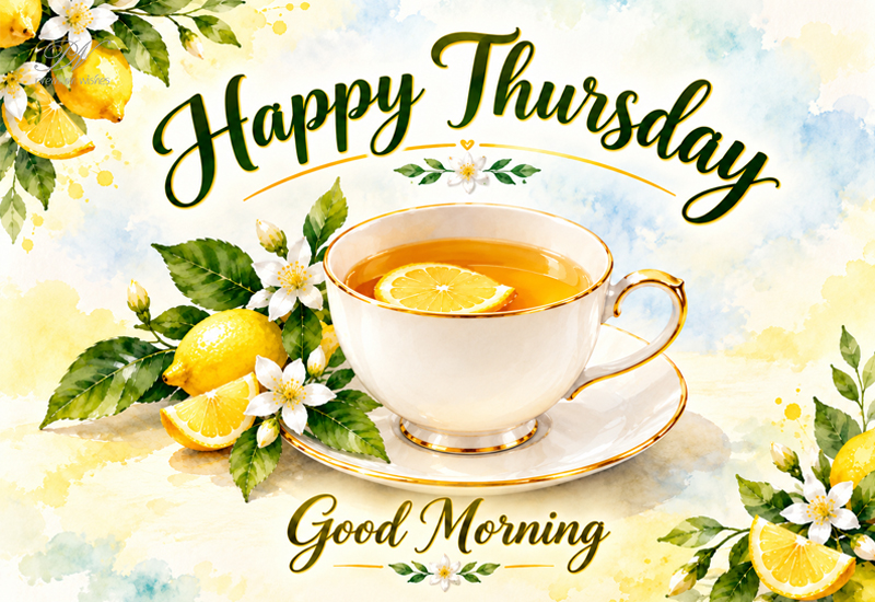 Happy Thursday – Good Morning with Lemon Tea