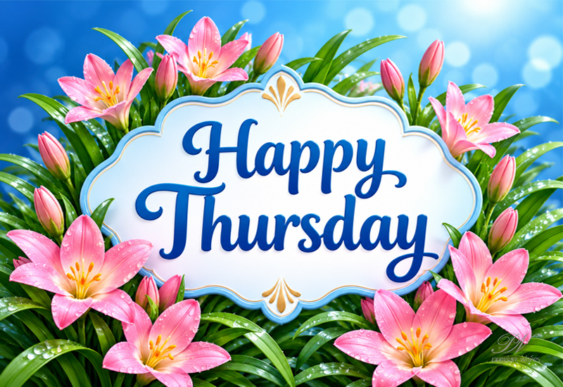 Happy Thursday – Beautiful Pink Lily Greeting