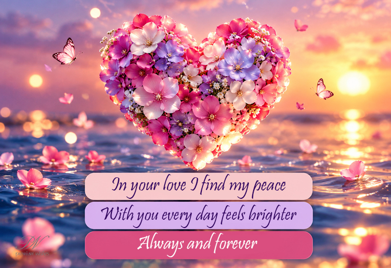 Love You Forever Heart Flower Ocean Greeting Love You Forever Heart Flower Ocean Greeting